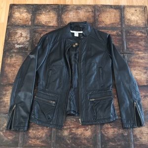 Black Leather Moto Jacket